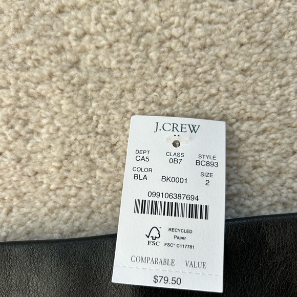 J crew Factory Black vegan leather mini skirt size 2 - Picture 7 of 7